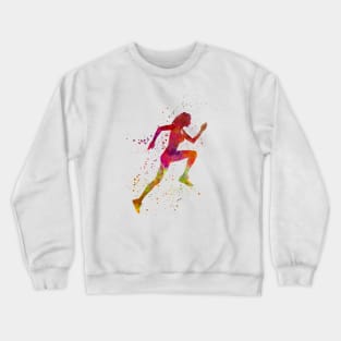 woman runner running jogger jogging silhouette Crewneck Sweatshirt